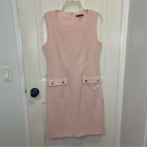 Tommy Hilfiger Pink Sleeveless Midi Dress Retro Quiet Luxury Old Money Mod 60s